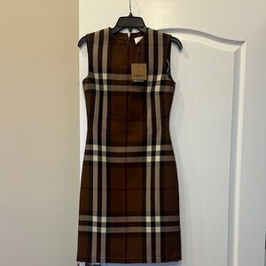 Burberry Tan and Black Check Mini Dress
